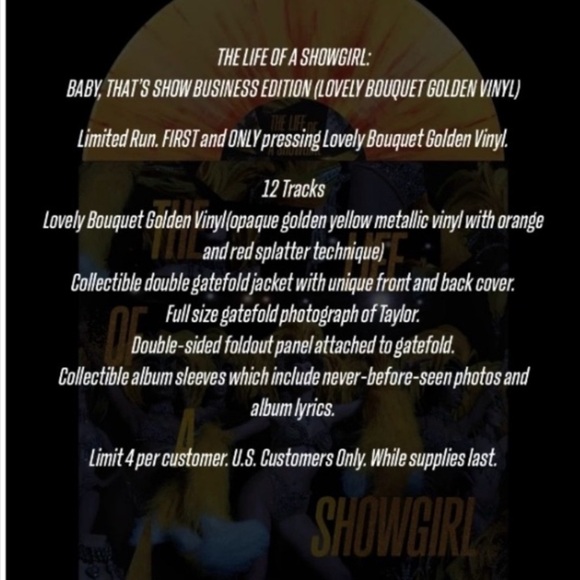 Taylor Swift: The Life of a Showgirl LIMITED RUN LOVELY BOUQUET Vinyl - Picture 3 of 4